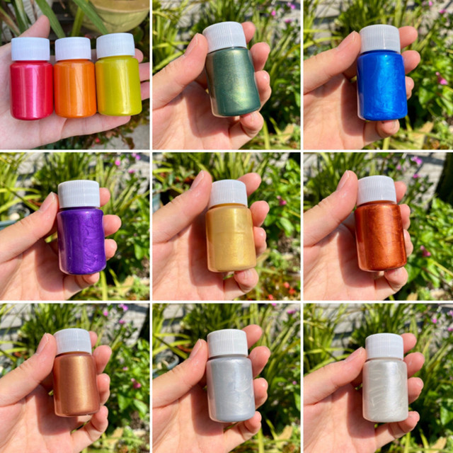 20ml/bottle Metallic Pearlescent Acrylic Paint Hand-painted Waterproof DIY  Plaster Doll Coloring Model Graffiti Craft